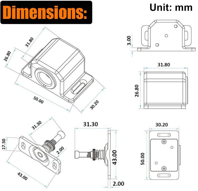 HWMATE MATEE DC12V Metal Fail Secure Mode Multifunctional Mini Electric Cabinet Lock for File Cabinet & Display Case - Image 5